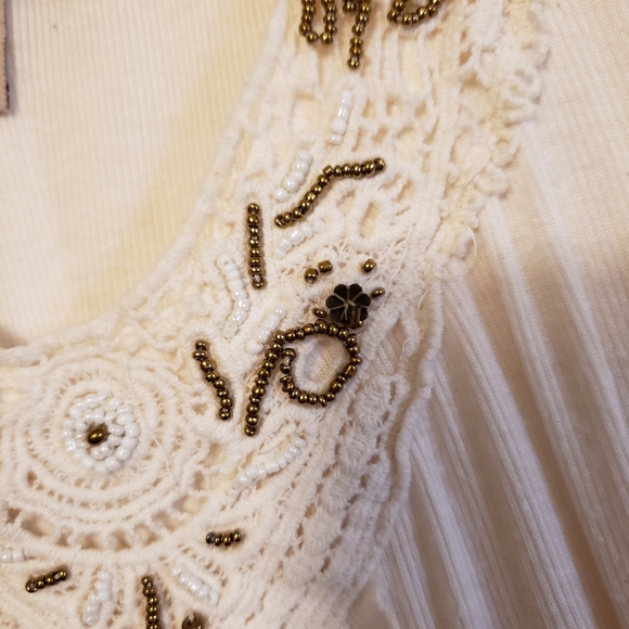 KNOX ROSE MED IVORY BEADED BOHO TANK - Picture 4 of 4